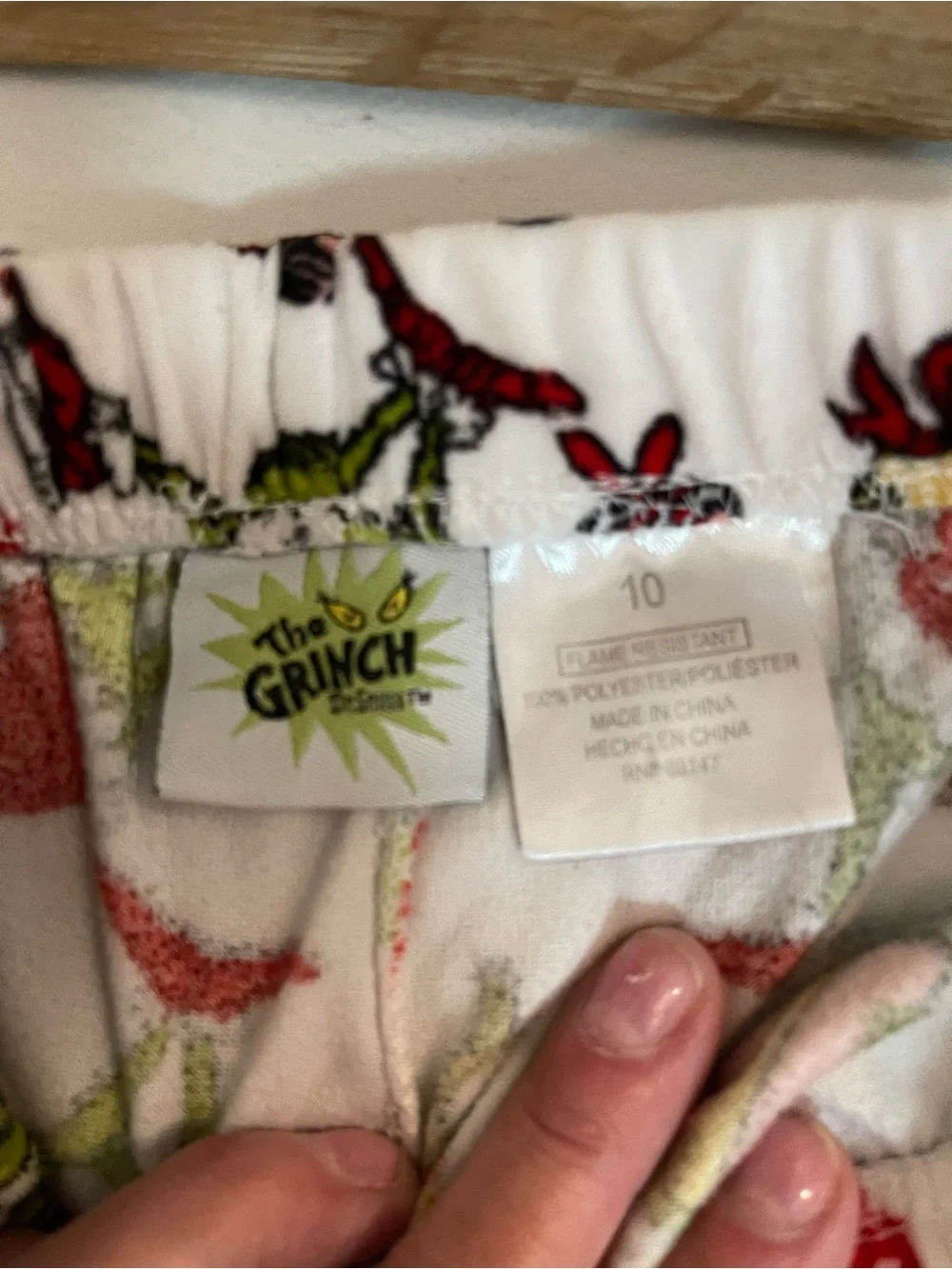 Kids White Grinch-Print Pajama Pants - Holiday Sleep Bottoms